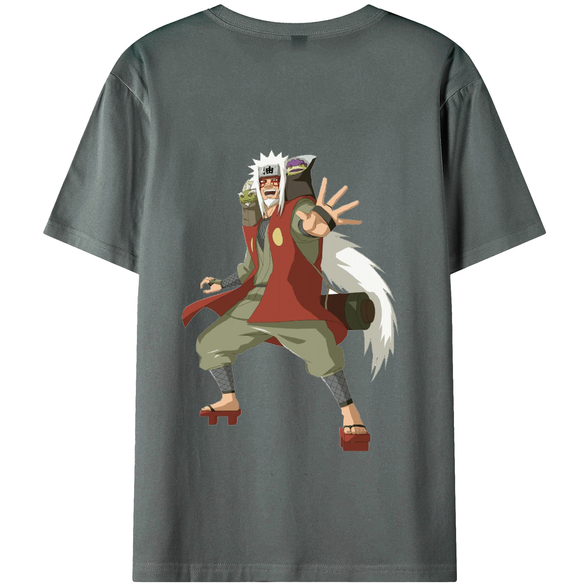 （画像用） NARUTO -ナルト- 自来也（じらいや） Jiraiya 綿100％ メンズ半袖Tシャツ（バックプリント） 通気性